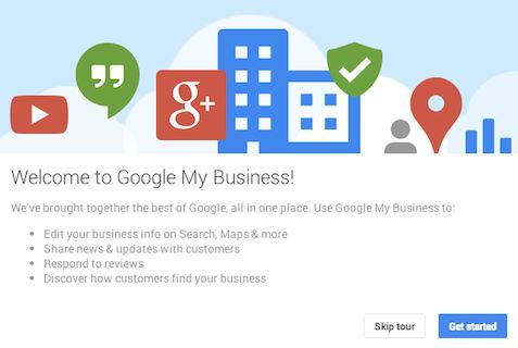 Google My Business Welcome Page