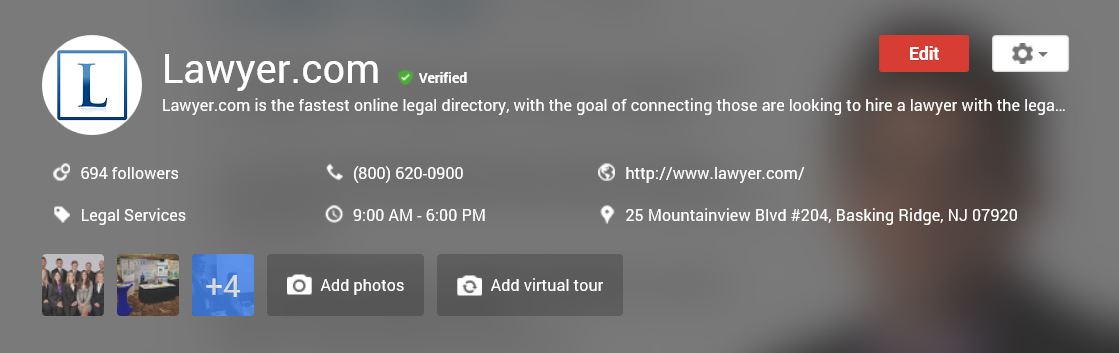 Lawyer.com Google My Business