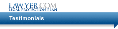 Lawyer.com Legal Protection Plan - Prepaid Legal Service: Testimonials